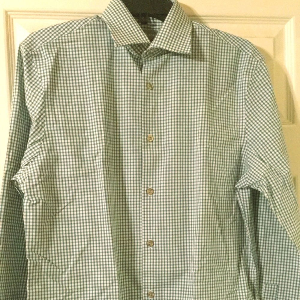 Green Button-Up Dress Shirt